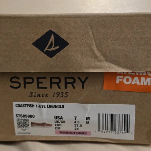 Sperry Women's Tan Boat Shoes with White Laces - Picture 4 of 4